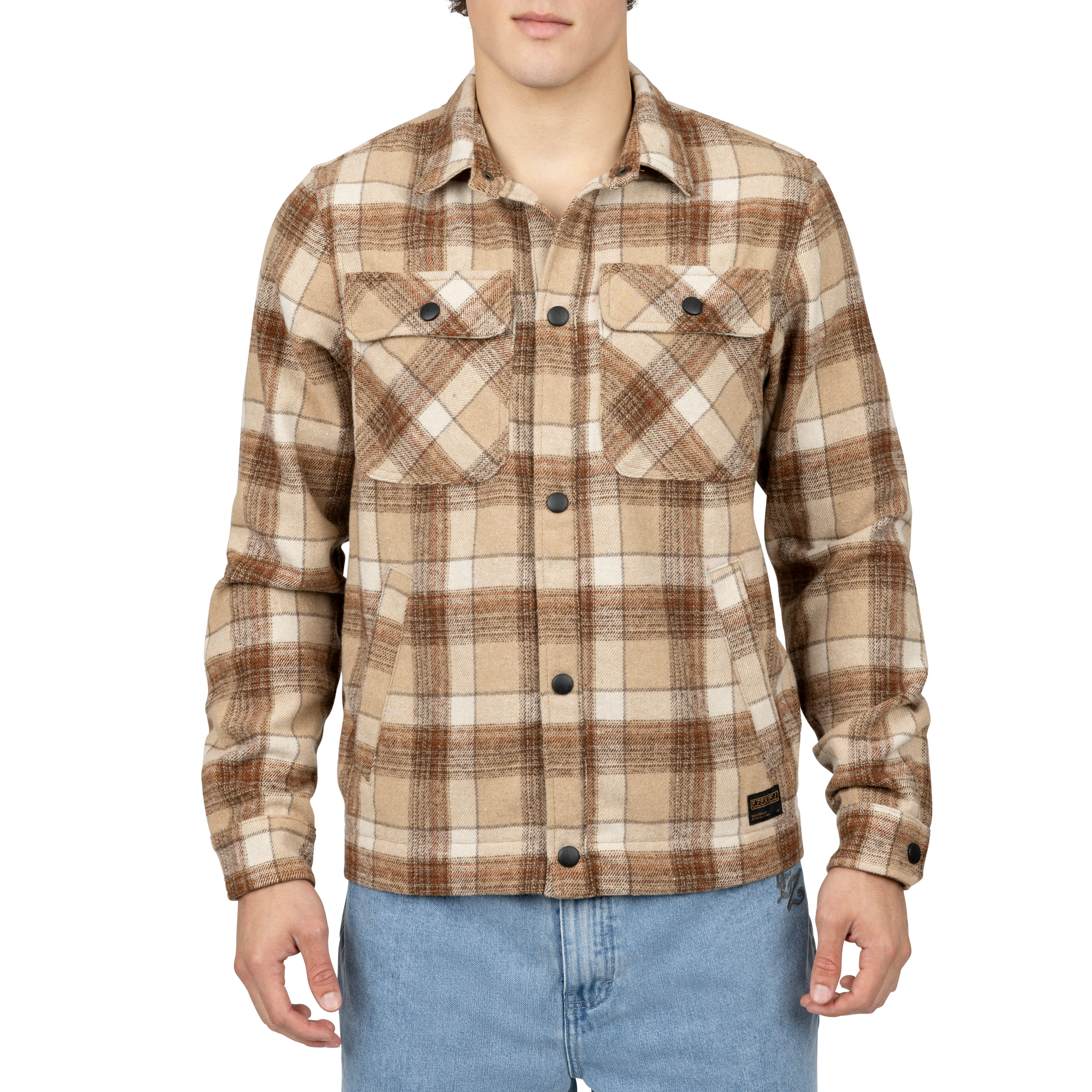Ezekiel Jake Plaid Overshirt – Wool Blend Long Sleeve Jacket