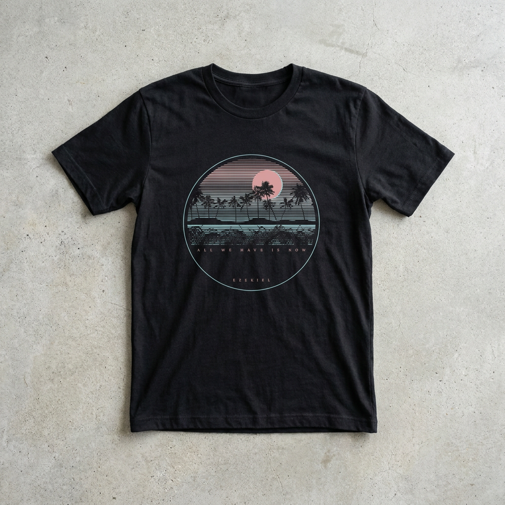 Lined Sunset Tee - Black