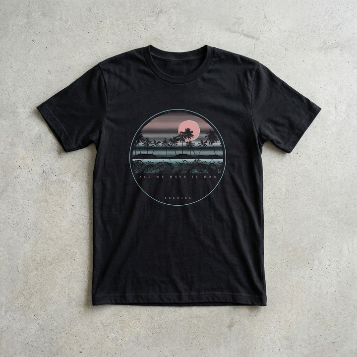 Lined Sunset Tee - Black