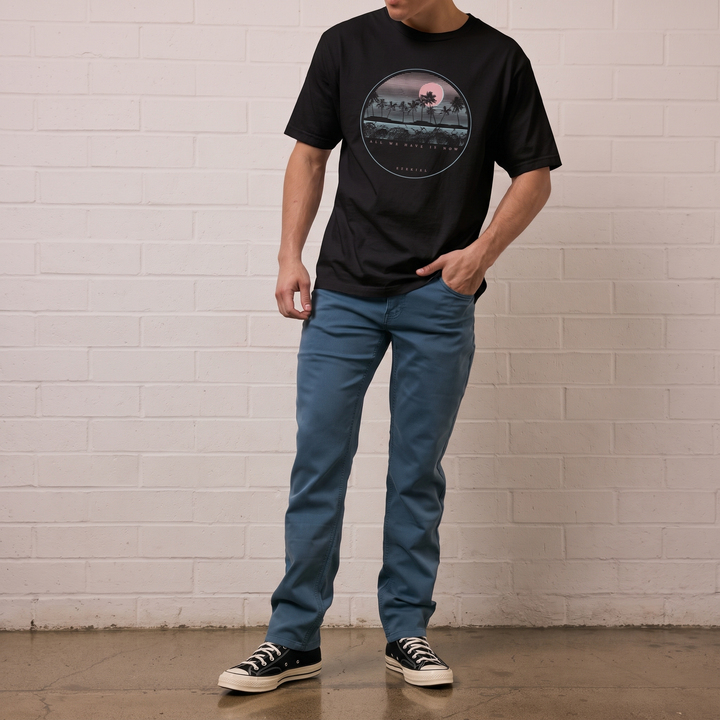 Lined Sunset Tee - Black