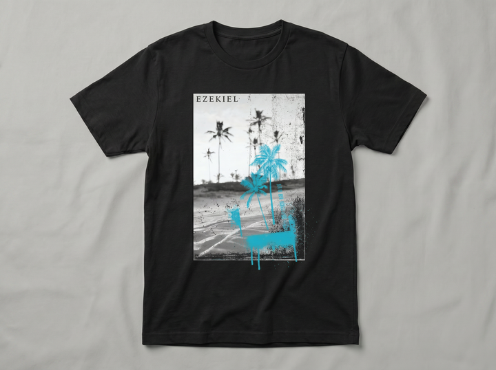 Palm Splatter Tee - Black