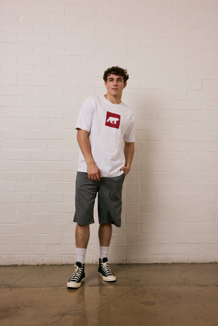 Square Bear Tee - White