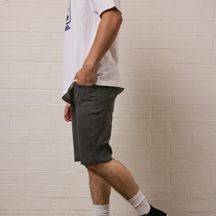 NOW DENIM SHORT - DARK GREY