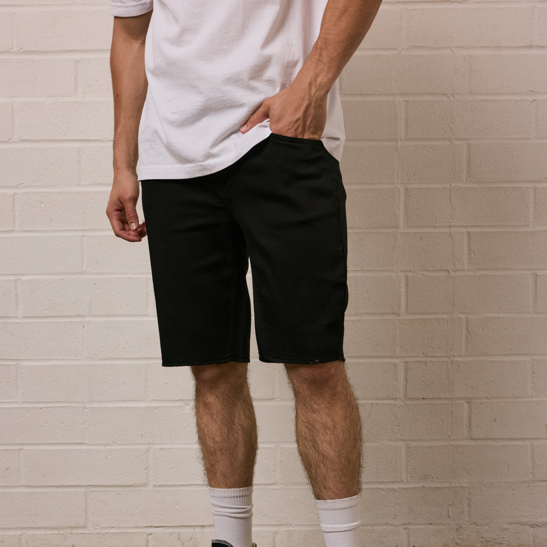 NOW DENIM SHORT - BLACK