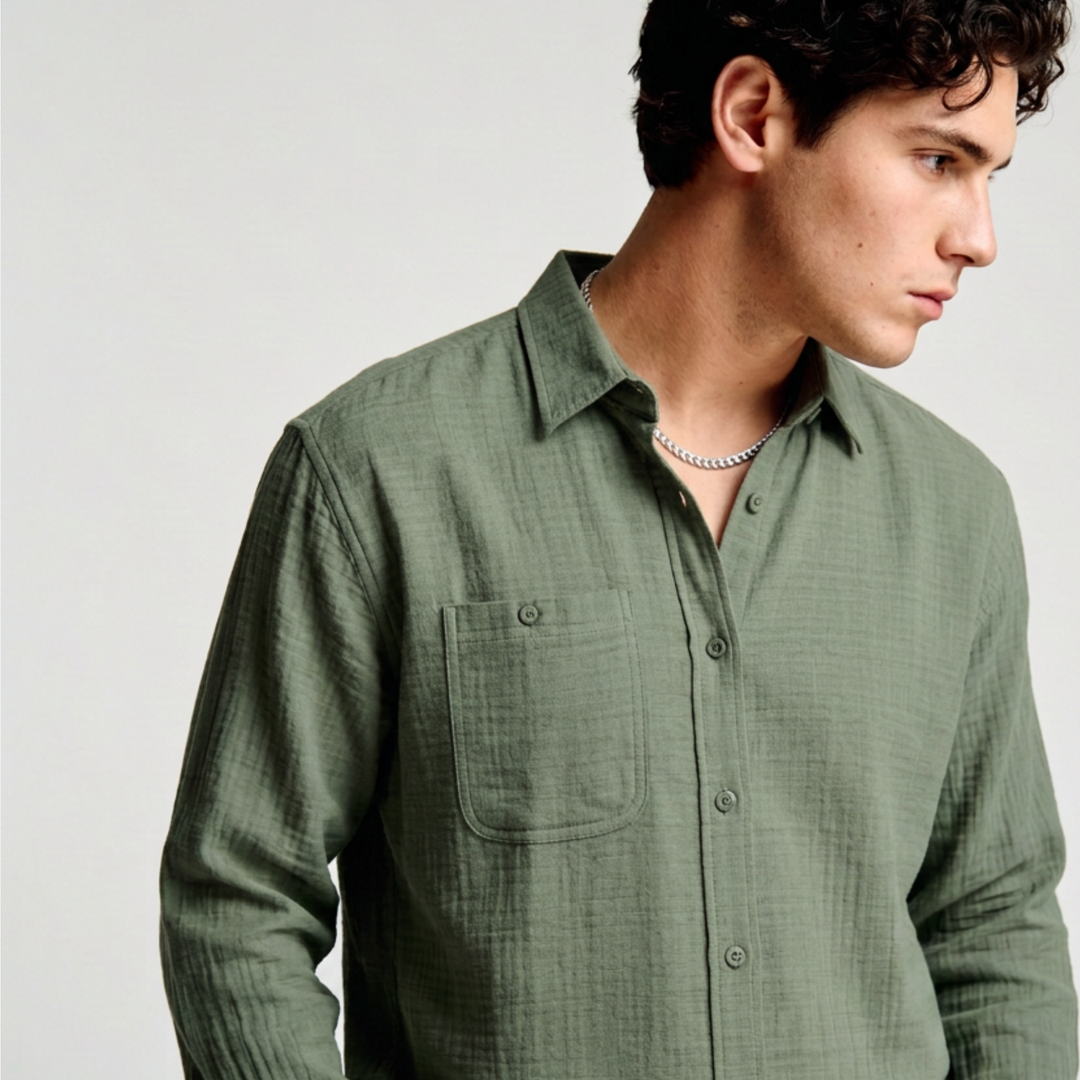 Graham Long Sleeve Shirt - Military Green