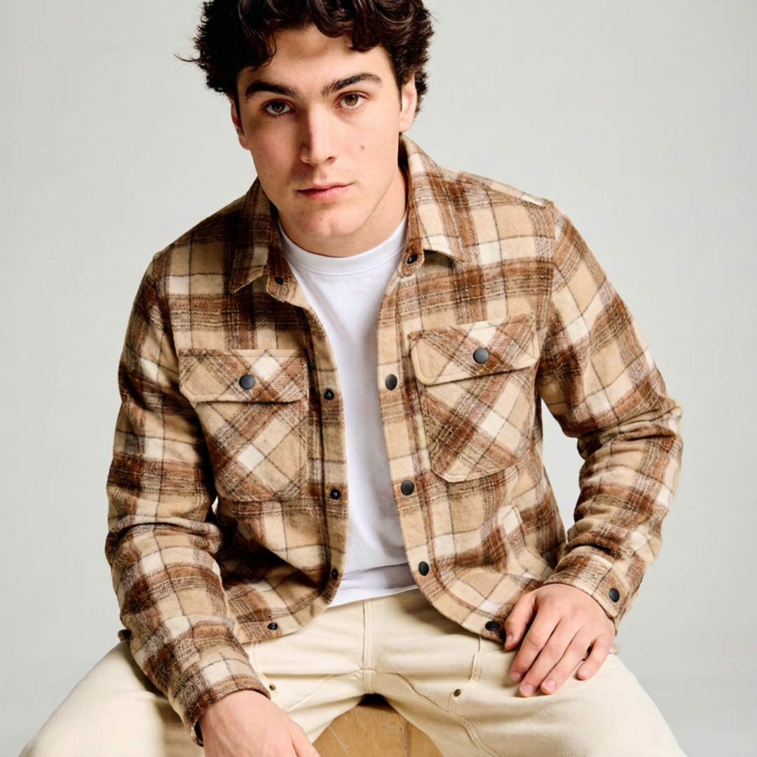 Jake Long Sleeve Overshirt - Bone