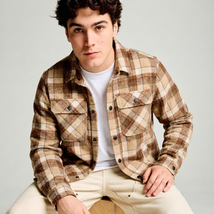 Jake Long Sleeve Overshirt - Bone