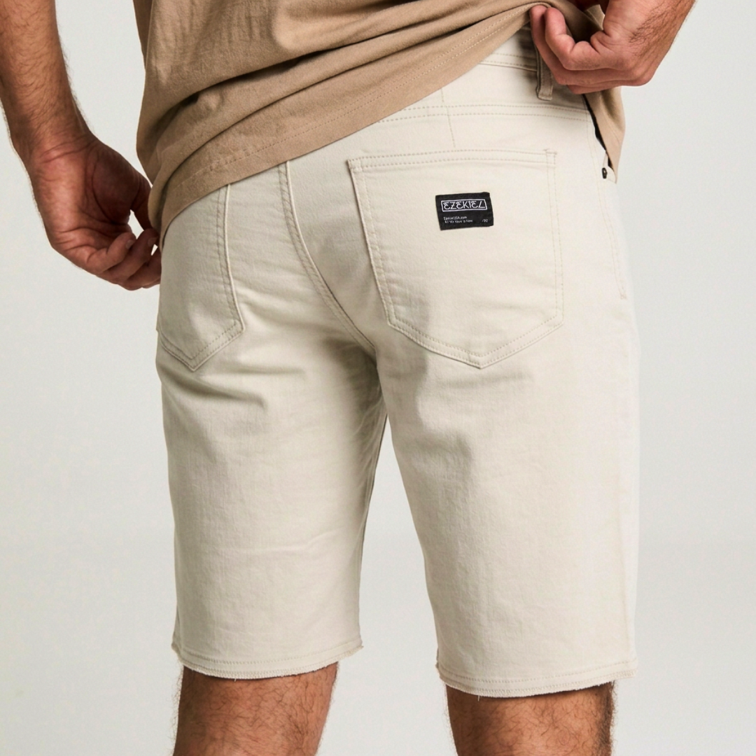 Now Denim Shorts - Bone