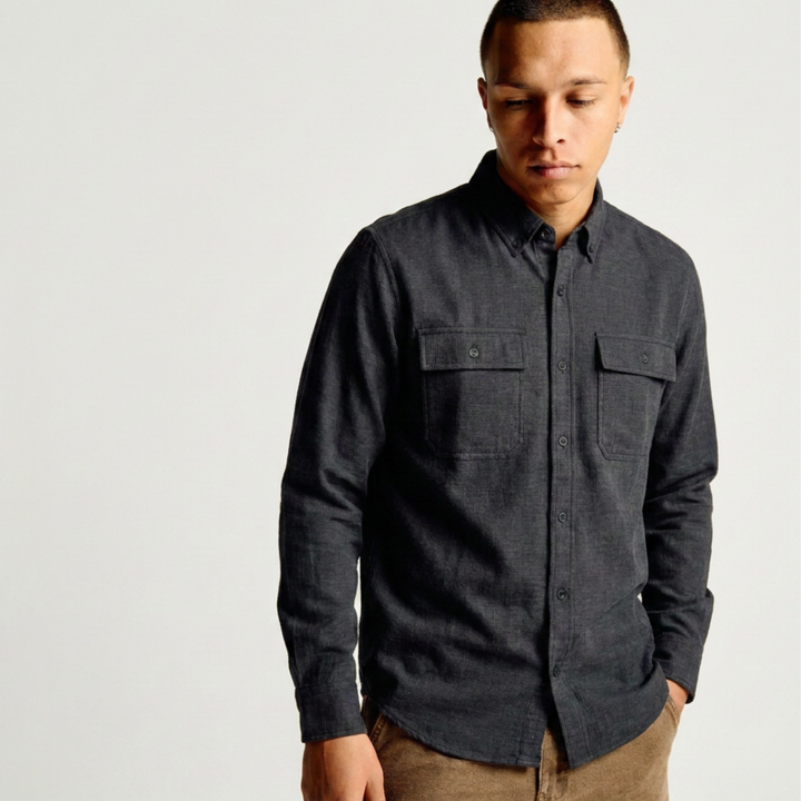 Oskar Long Sleeve Shirt - Black