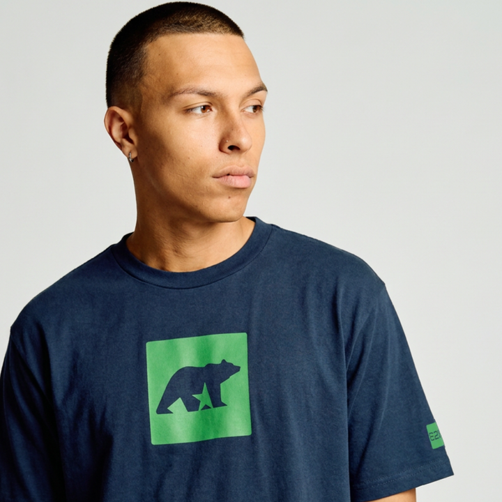Square Bear Tee - Navy Blue