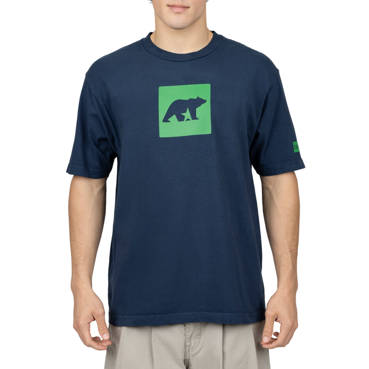 Square Bear Tee - Navy Blue