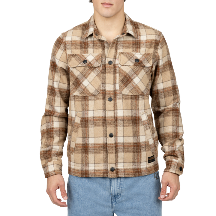 Jake Long Sleeve Overshirt - Bone
