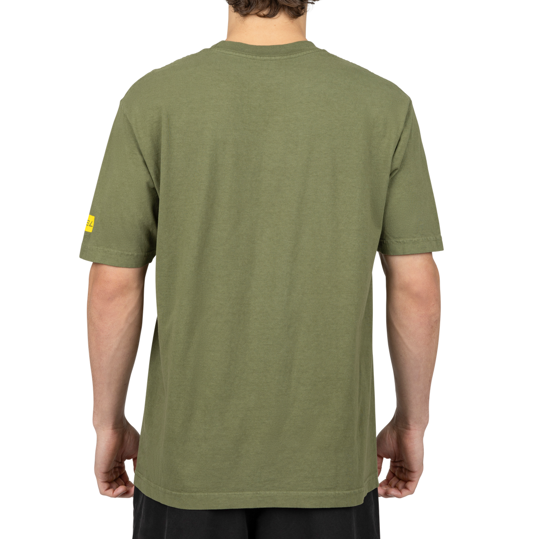 Square Bear Tee - Military Green
