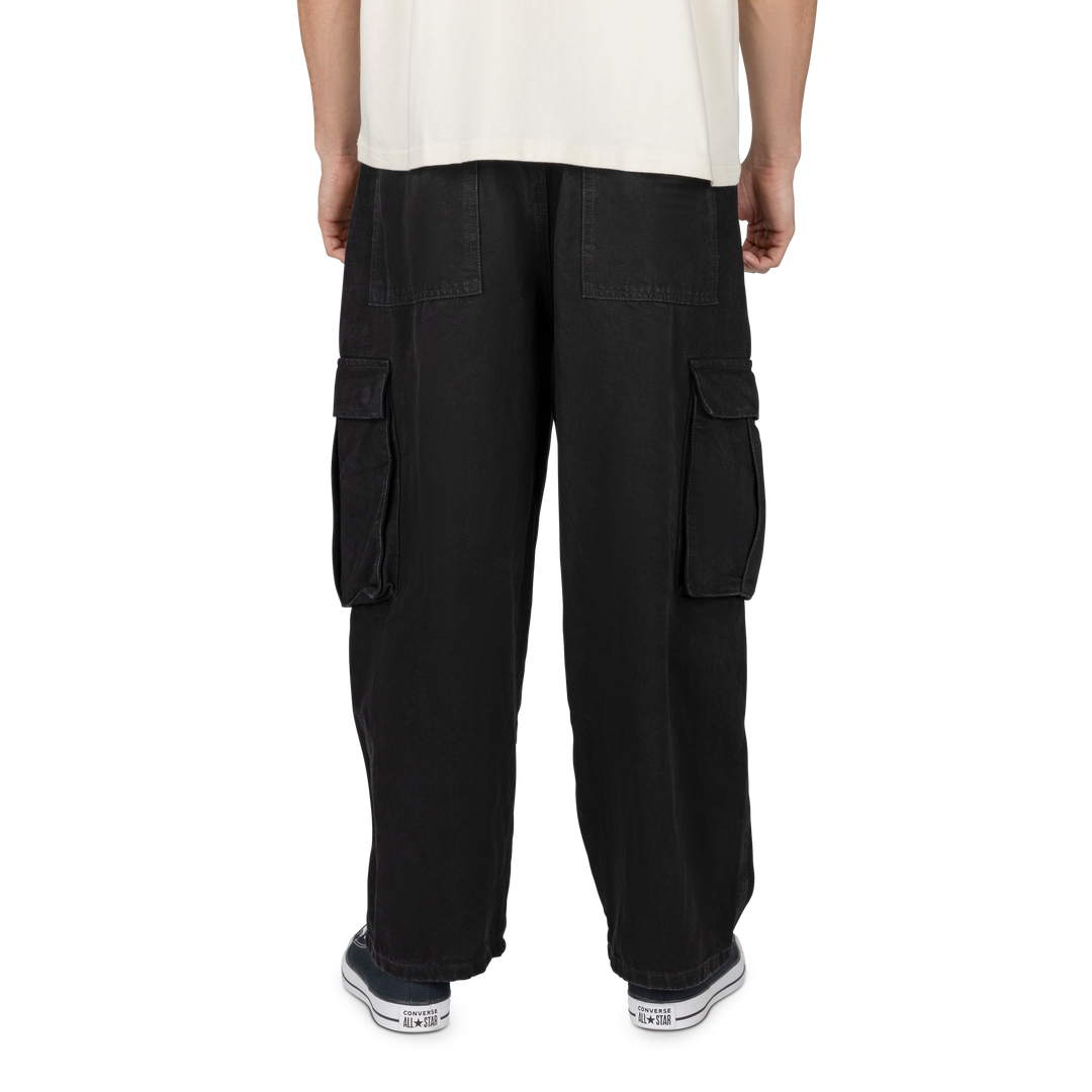 Ezekiel Tully Baggy Cargo Pants – Black Denim Skate Utility Ezekiel Tully Baggy Cargo Pants – Black Denim Skate Utility