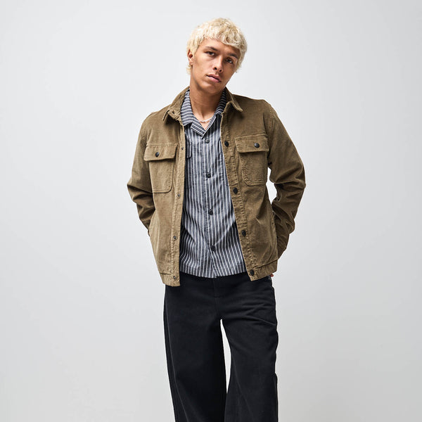 Ezekiel Havenwood Corduroy Jacket – Military Green Overshirt